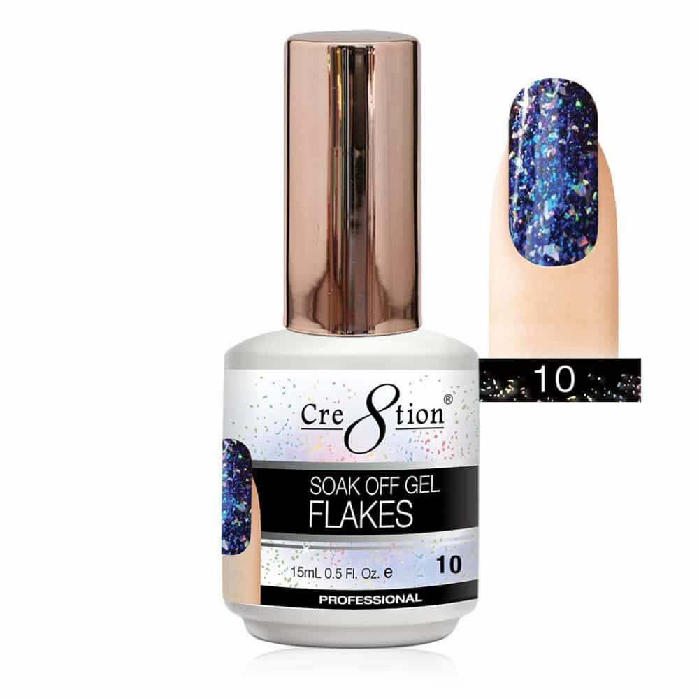 White Smoke Cre8tion Soak Off Gel Flakes 0.5 oz/15ml 0916-1640