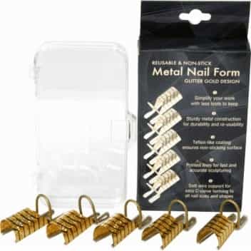 White Smoke Berkeley Resuable Metal Nail Form Gold Design 5pk NF110-GG