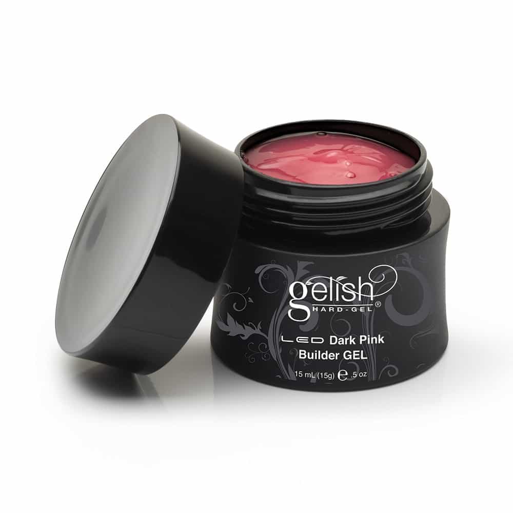 Black Gelish Hard Gel LED Builder Gel 0.5 oz - Dark Pink 01388