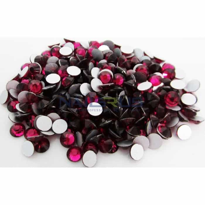 White Smoke Pave Crystal Pedicure 244 Pack - Fuschia