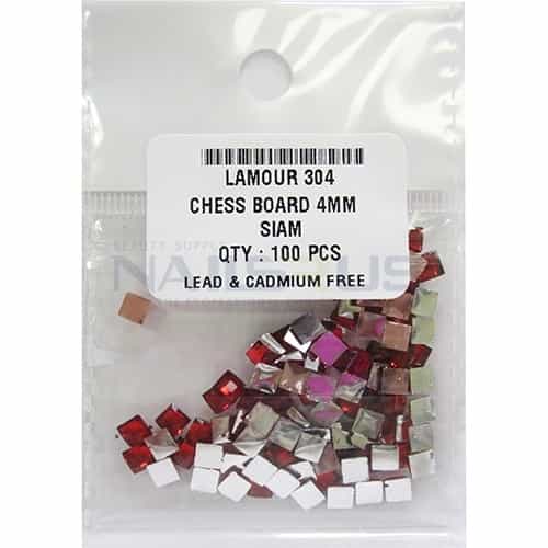 Light Gray Lamour Chess Board 4mm Siam, 100pcs