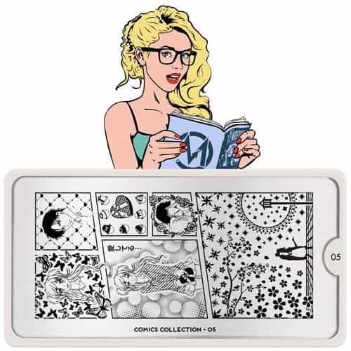 White Smoke MoYou Nail Art Plate Collection Comics Girl 05