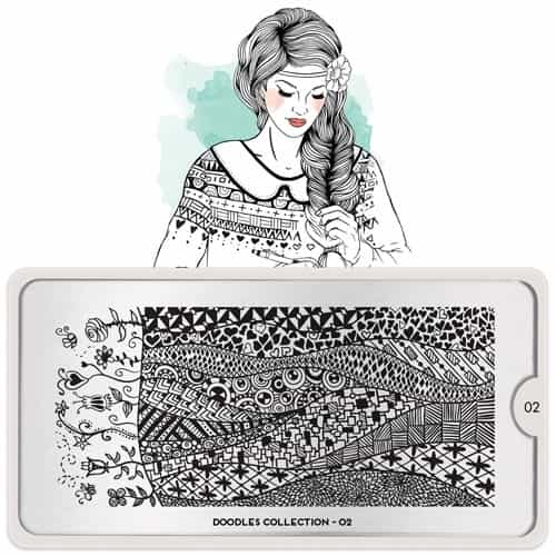 White Smoke MoYou Nail Art Plate Collection Doodles 02