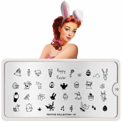 White Smoke MoYou Nail Art Plate Collection Festive 10