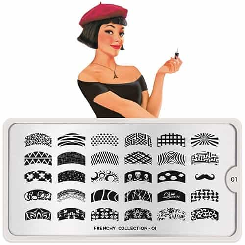 White Smoke MoYou Nail Art Plate Collection Frenchy 01