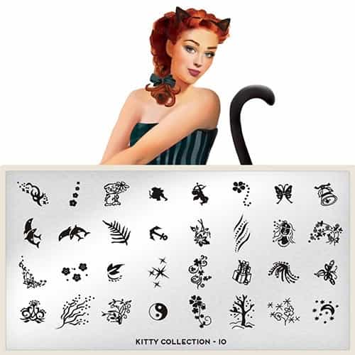 White Smoke MoYou Nail Art Plate Collection Kitty 10