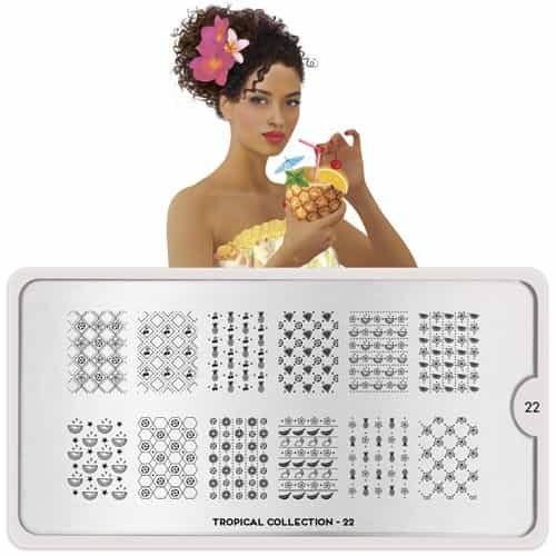 White Smoke MoYou Nail Art Plate Collection Tropical 22