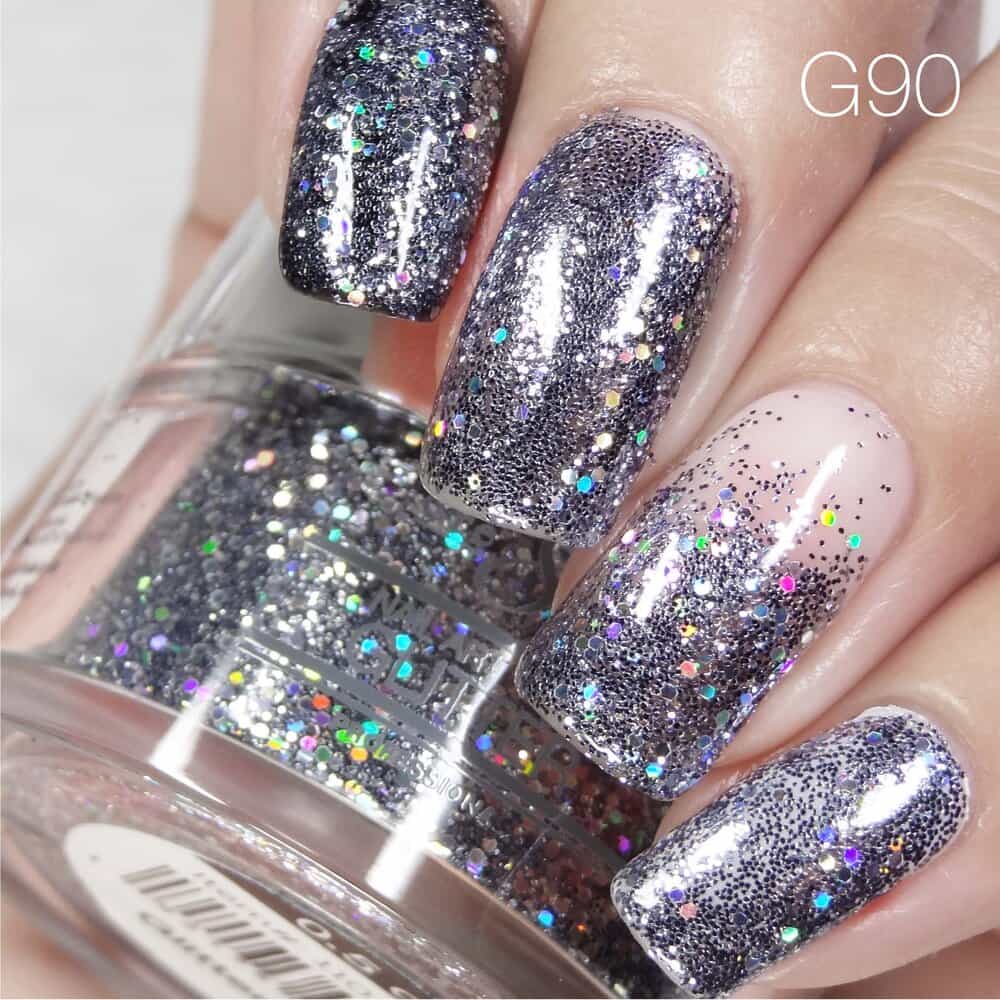 Dark Gray Cre8tion Nail Art Glitter 1 fl oz/30g Glitter 90