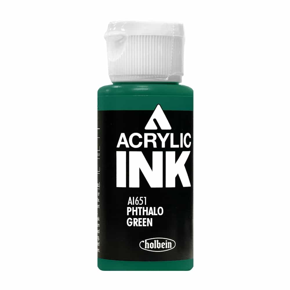 Black Holbein Acrylic Ink Phthalo Green AI651B