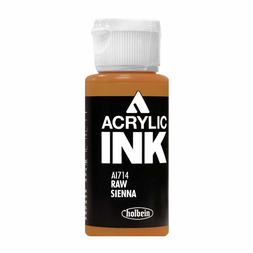 Black Holbein Acrylic Ink Raw Sienna AI714A