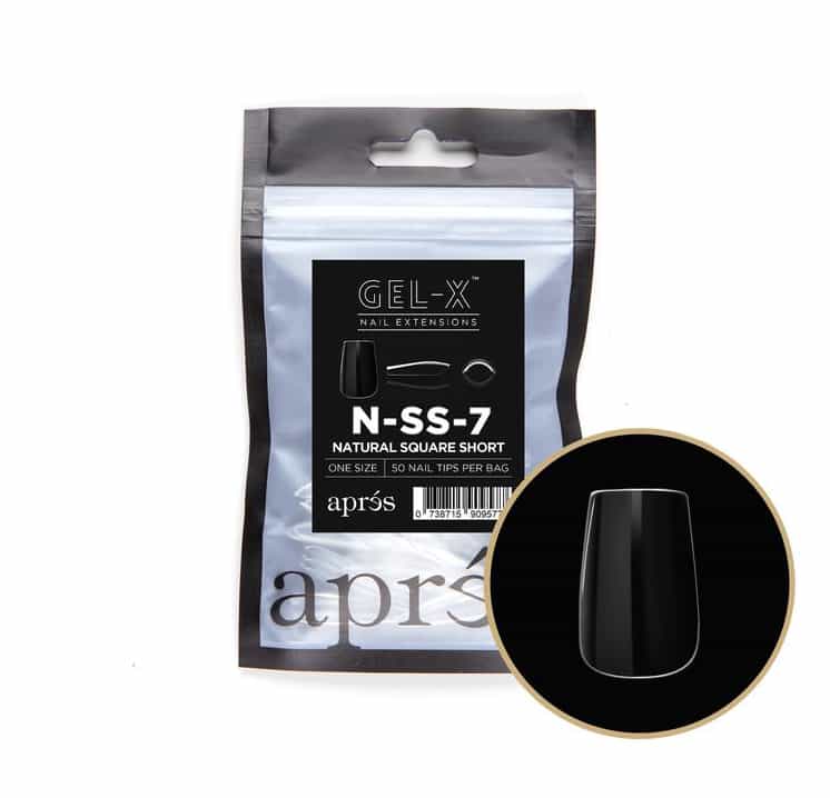 White Smoke Apres Gel-X Individual Tips Natural Square Short 50PK NSS7