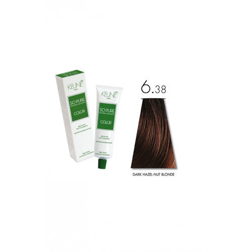 White Smoke Keune So Pure Color - 6.38 Dark Hazelnut Blonde