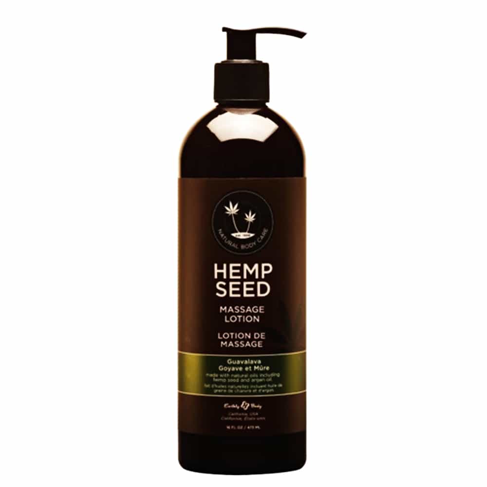 Black Earthly Body Hemp Seed Massage Lotion Guavalava 16oz 02173