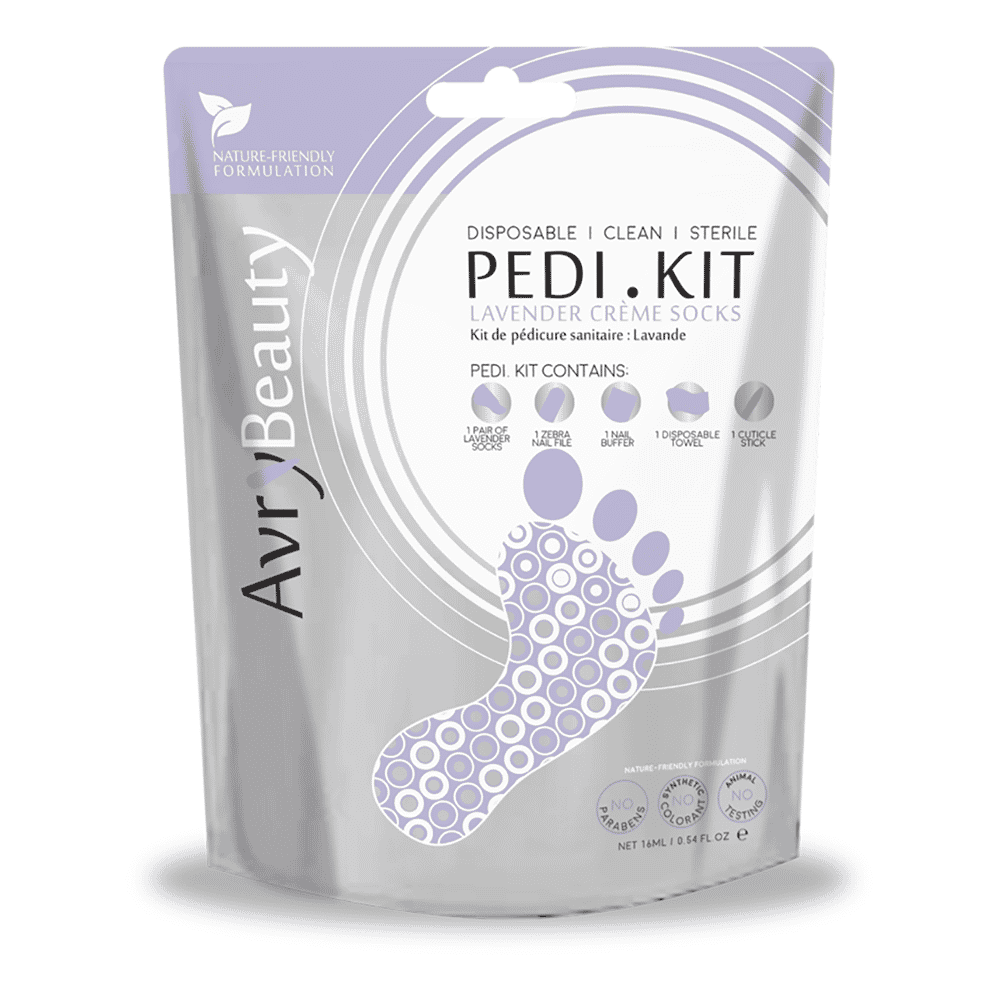 White Smoke AvryBeauty Pedi Kit W/Lavender Creme Socks AK005LVNR-P 00738