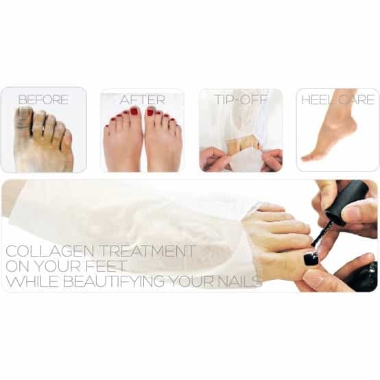 White Smoke Voesh Deluxe Pedicure Collagen Socks, White 1pair