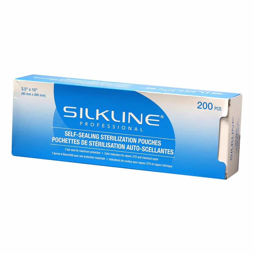 White Smoke Silkline Sterilization Pouches 3.5"x10" 200pcs SLSTERPOUCHC