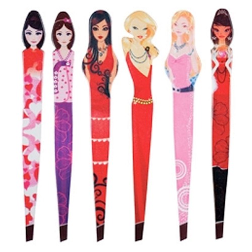 White Smoke Satin Edge Starlet Lady Slant Tip Tweezer
