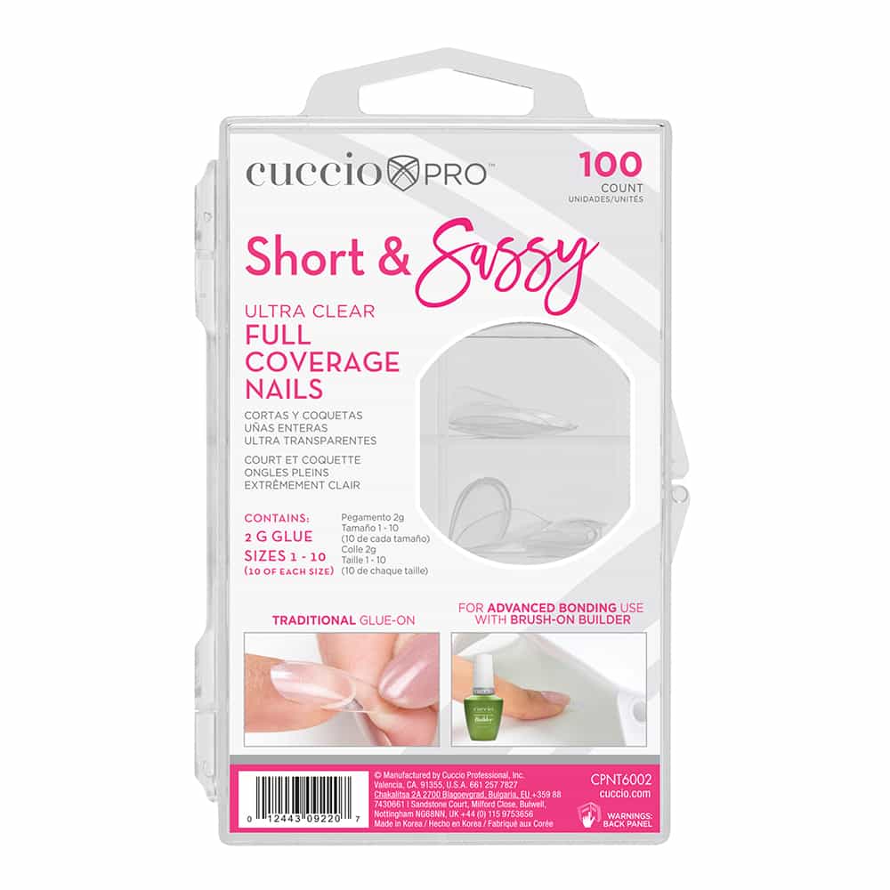 White Smoke CuccioPRO Short & Sassy Ultra Clear Tips 100Count CPNT6002