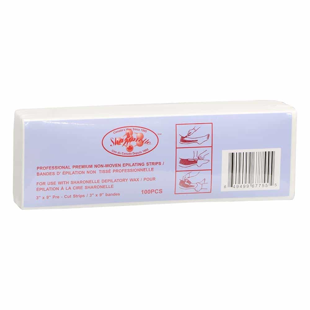 Light Gray Sharonelle Pre-Cut Non Woven Wax Strips 3" x 9" 100pk NWPRE