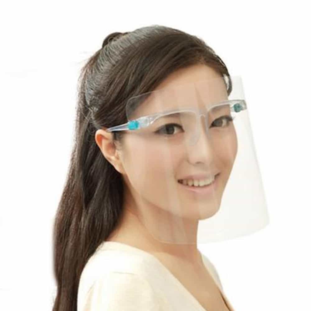 White Smoke Clear Face Shield With Glass Frame 10420