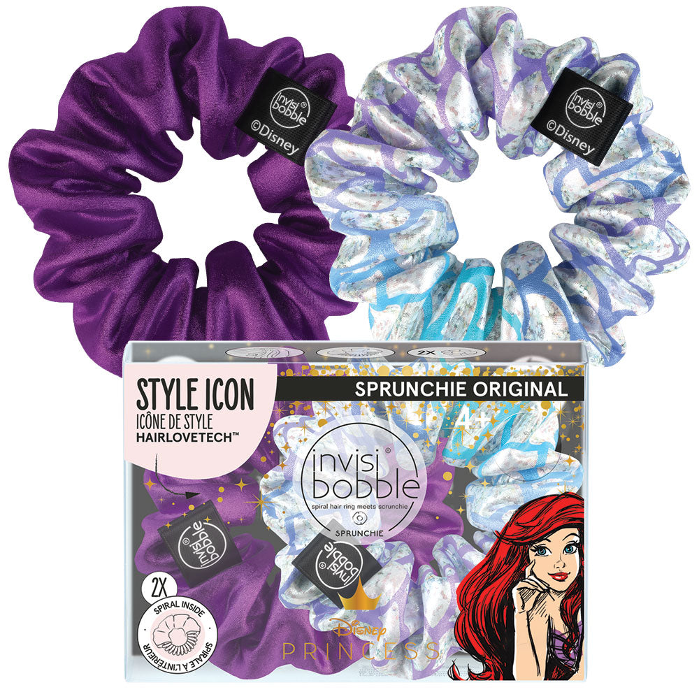 White Smoke Invisibobble Sprunchie Disney Princess 2pk