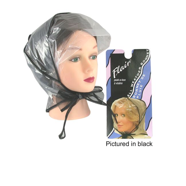 White Smoke Flair Beauty Peek-a-Boo Rain Bonnet #2205 Collection