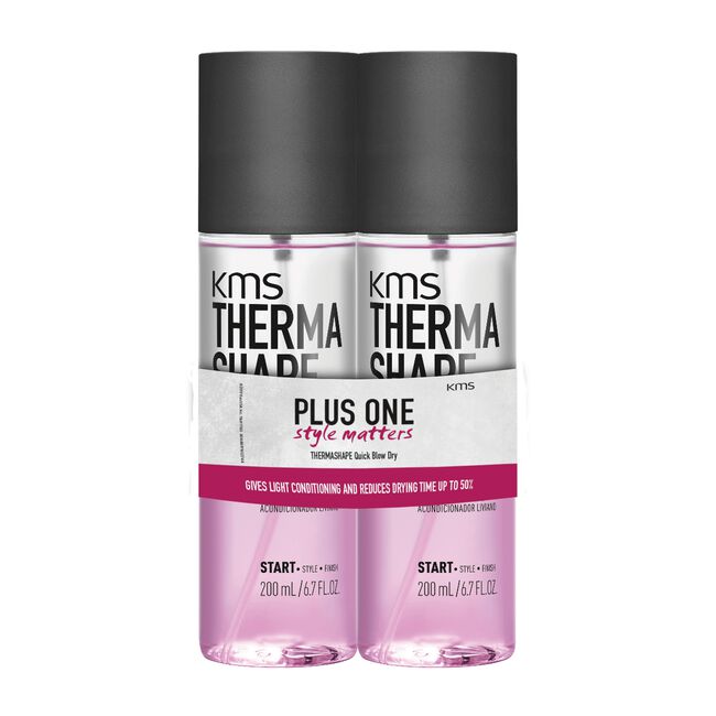 Dim Gray KMS THERMASHAPE Quick Blow Dry Spray Duo