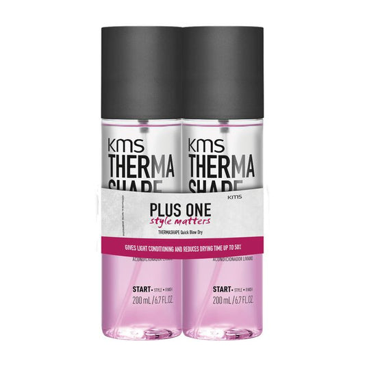 Dim Gray KMS THERMASHAPE Quick Blow Dry Spray Duo
