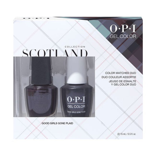 White Smoke OPI Girls Gone Plaid Gel & Lacquer Duo
