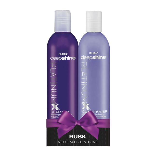 White Smoke Rusk Deepshine PlatinumX Shampoo & Conditioner Duo