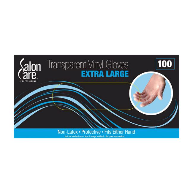 Dark Slate Gray Salon Care Salon Care Clear Vinyl Powdered X-Large Gloves 100-Count
