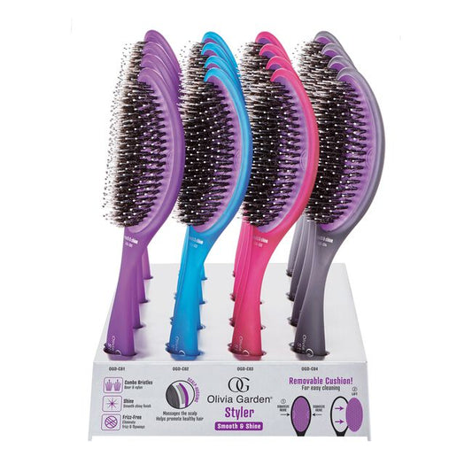 White Smoke Olivia Garden Smooth & Shine Styler - 16 Piece Display