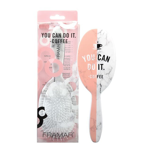 White Smoke Framar Motivation Monday You Can Do it - Coffee Detangling Brush