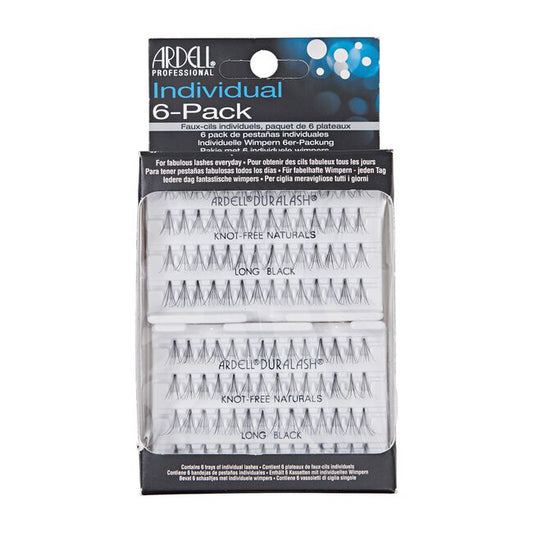 Light Gray Ardell 6 Pack Individual Knot-Free Black Lashes - Long