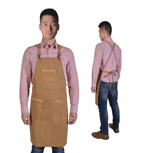 White Smoke Salon Care Canvas Barber Apron