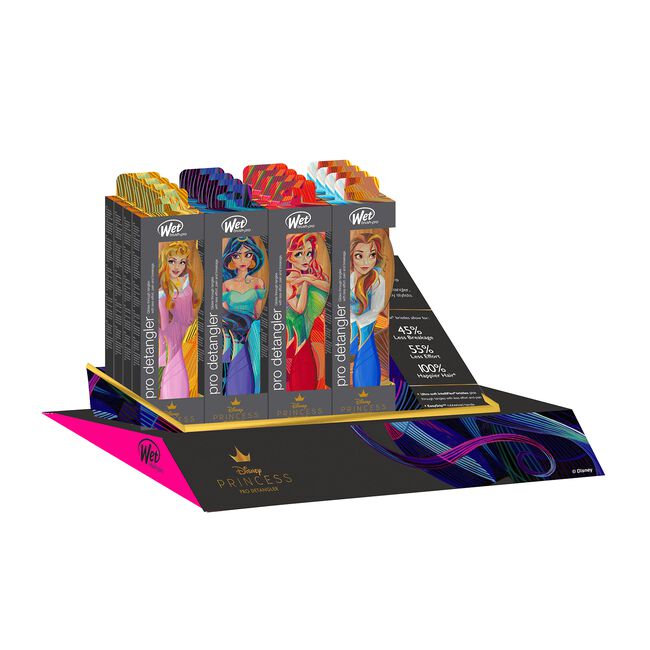 White Smoke Wet Brush Disney Princess II Detangler Brush 16 Piece Display