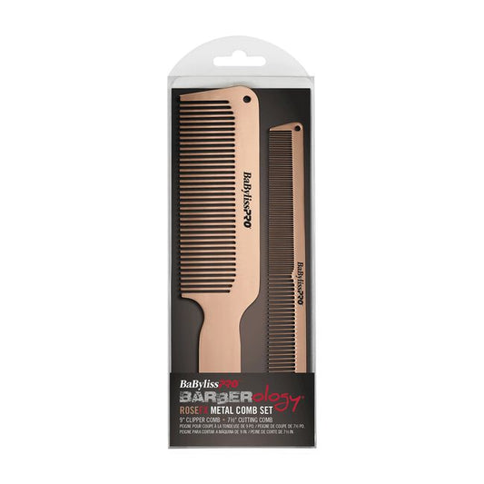 Dark Olive Green BaBylissPRO RoseFX Metal Comb 2-Pack