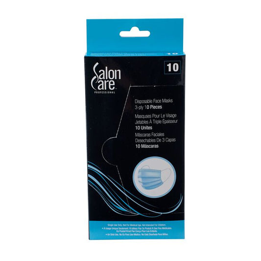 Black Base4 Salon Care 3-Ply Disposable Face Masks 10 Count