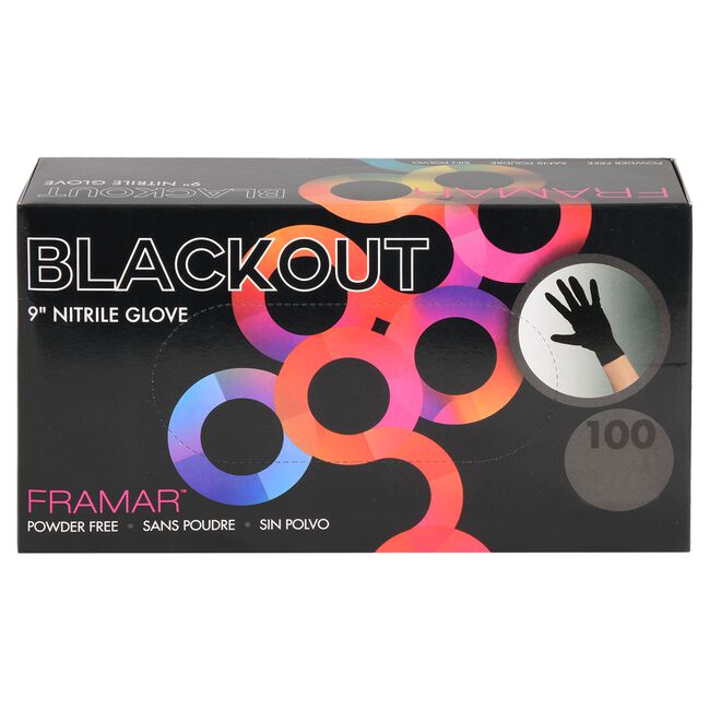 Dark Slate Gray Framar Framar Blackout Nitrile Gloves Medium - 100 Count