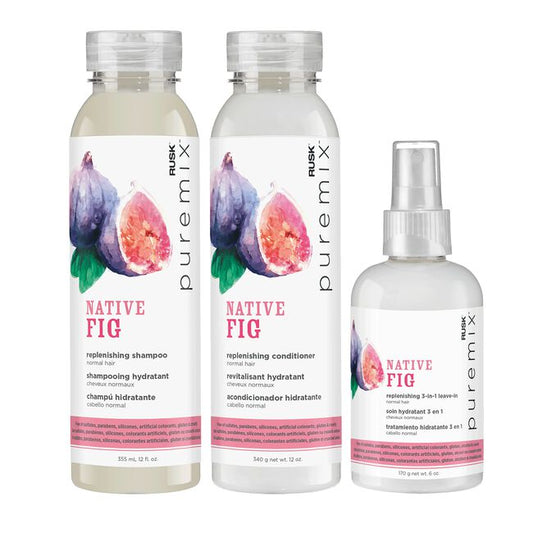 White Smoke Rusk PureMix Native Fig Shampoo, Conditioner, Leave-In