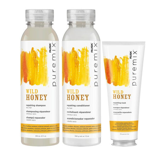 White Smoke Rusk PureMix Wild Honey Shampoo, Conditioner, Mask