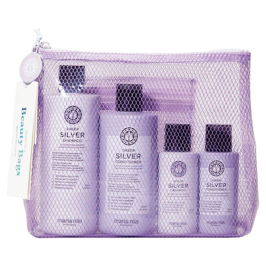 White Smoke Maria Nila Sheer Silver Beauty Bag
