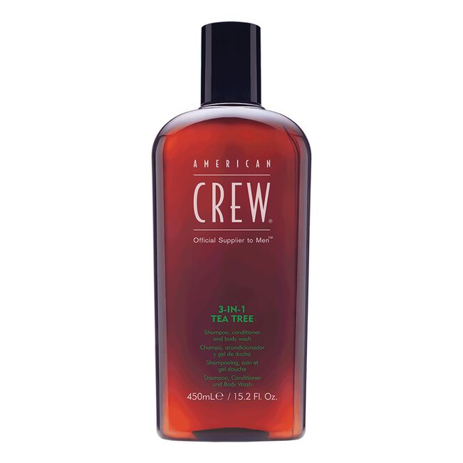 White Smoke American Crew 3-in-1 Tea Tree Shampoo, Conditioner & Body Wash
