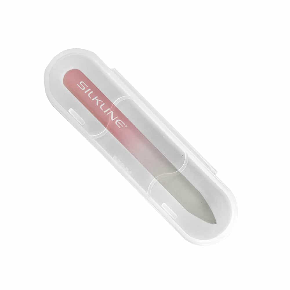 White Smoke Silkline 3 1/2" Mini Glass Nail Files Pink GLASFMDBC 02553