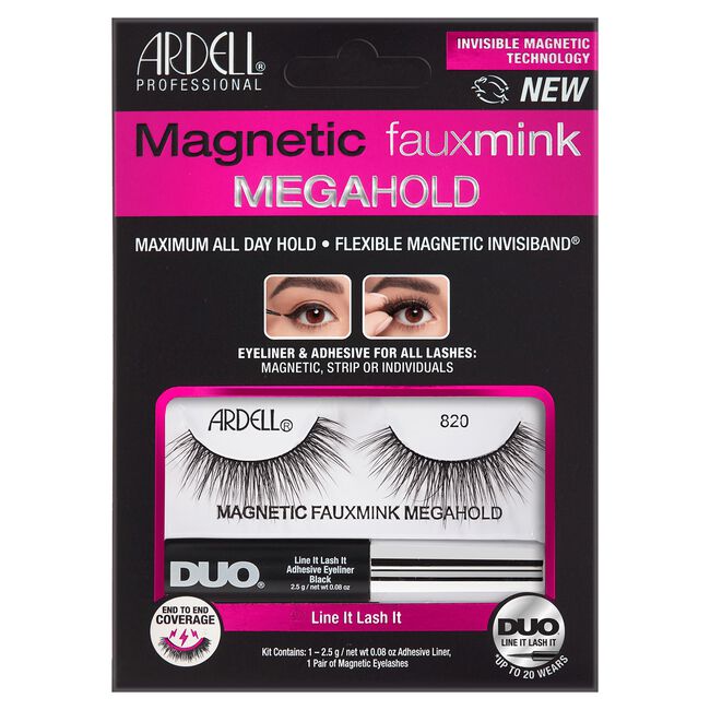Black Ardell Magnetic Fauxmink Megahold Liner & Lash 820