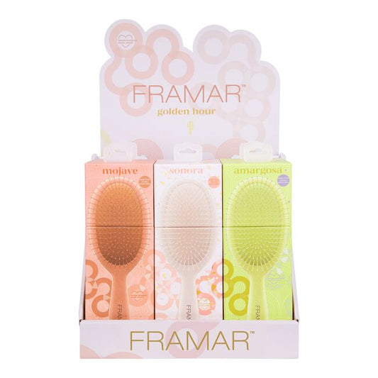 Light Gray Framar Golden Hour Detangle Brush Display