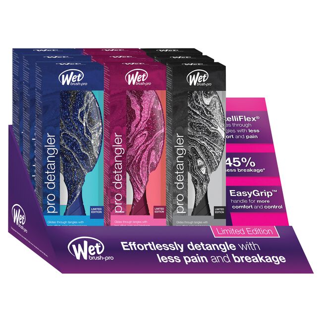 White Smoke Wet Brush Mineral Sparkle Pro Detangler Display