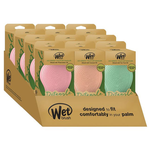 White Smoke Wet Brush Go Green Palm Detangler Display
