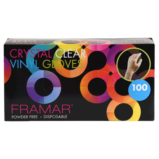 Black Framar Color Me Fab - Medium Vinyl Glove - 100 Count