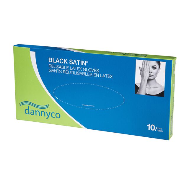 Dark Cyan Dannyco Sundries Black Satin Large Gloves